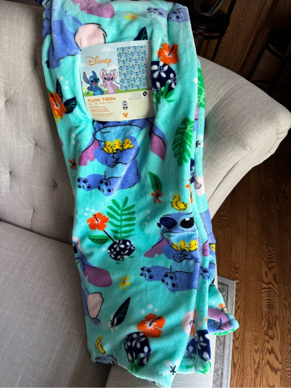 Disney Stitch Plush Throw Blanket - NWT